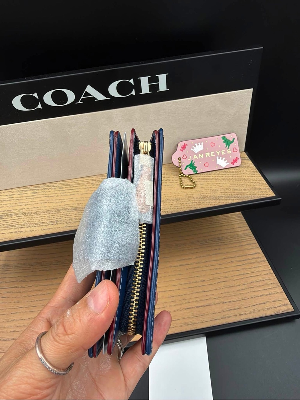 Coach wallet denim Navy - Picture 5 of 7
